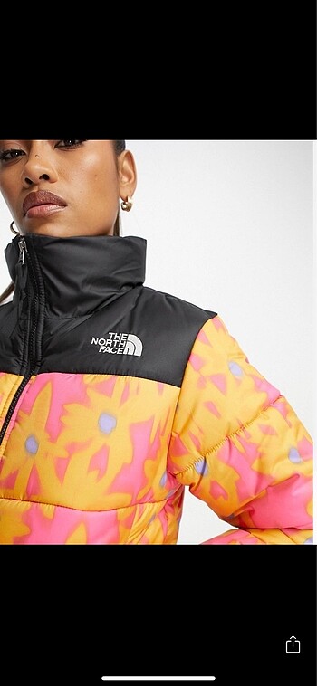 s Beden North face renkli mont