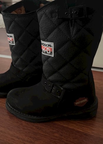 Çocuk Siyah Tokalı Biker Botlar - Görsel 2