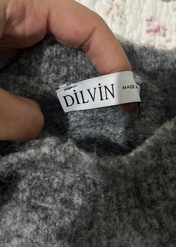 Gri Kadın Triko Kazak - Görsel 2