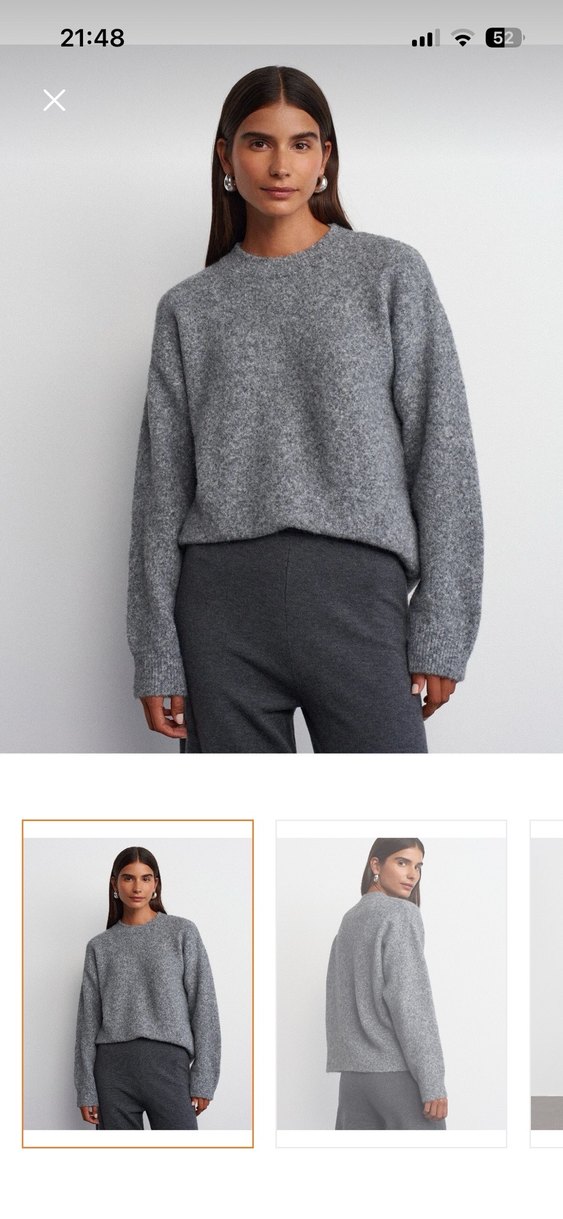 Gri Kadın Triko Kazak - Görsel 5