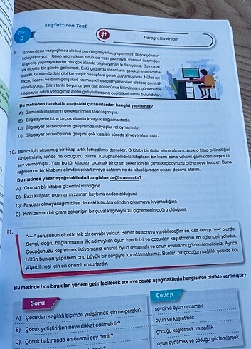  Beden Renk Günay yayınları keşfet paragraf 8.sınıf 