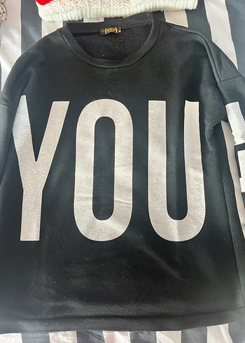 Siyah Baskılı Kadın Sweatshirt - Görsel 2