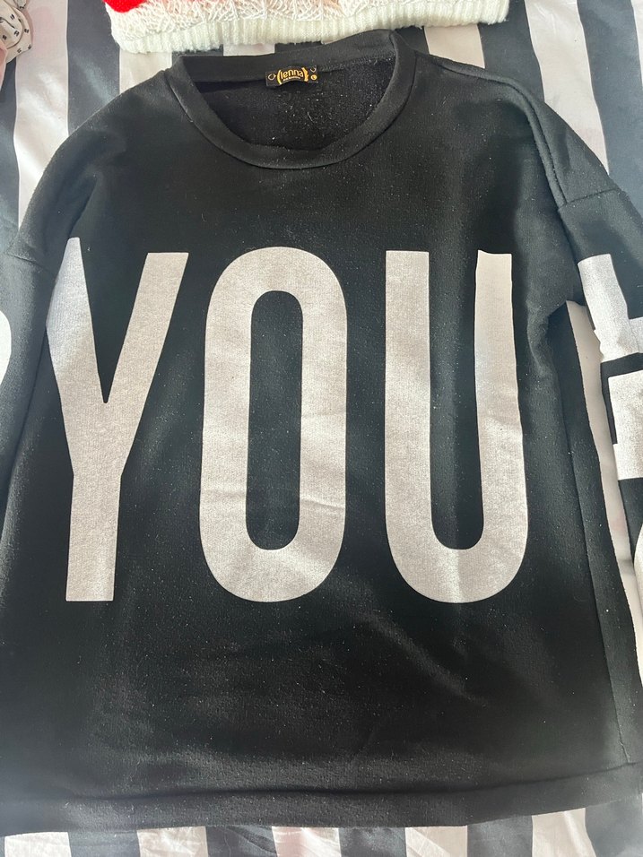 Siyah Baskılı Kadın Sweatshirt - Görsel 2