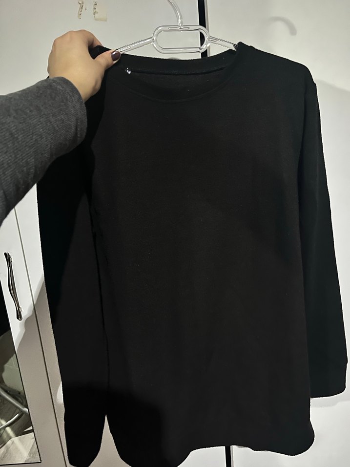 Siyah Kadın Oversize Sweatshirt - Görsel 3