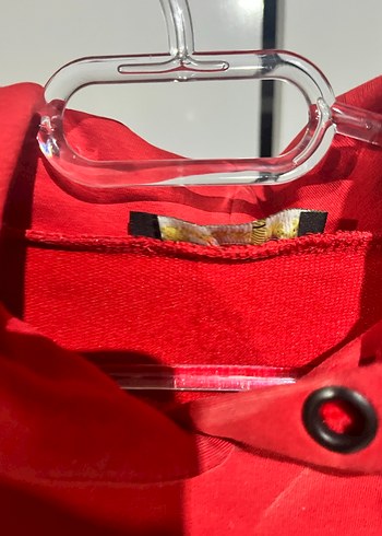 Düğmeli Kırmızı Kadın Sweatshirt - Görsel 4