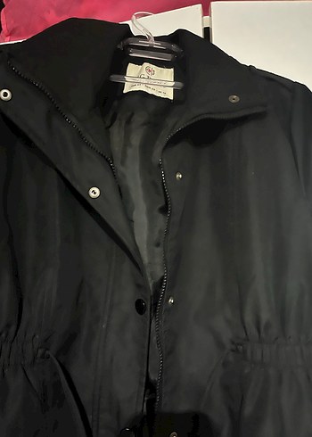 Düğmeli Siyah Midi Kadın Ceket - Görsel 2