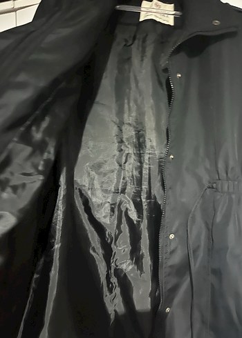 Düğmeli Siyah Midi Kadın Ceket - Görsel 3