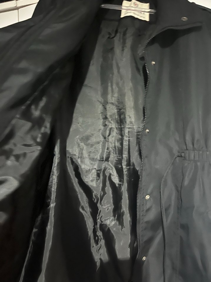 Düğmeli Siyah Midi Kadın Ceket - Görsel 3