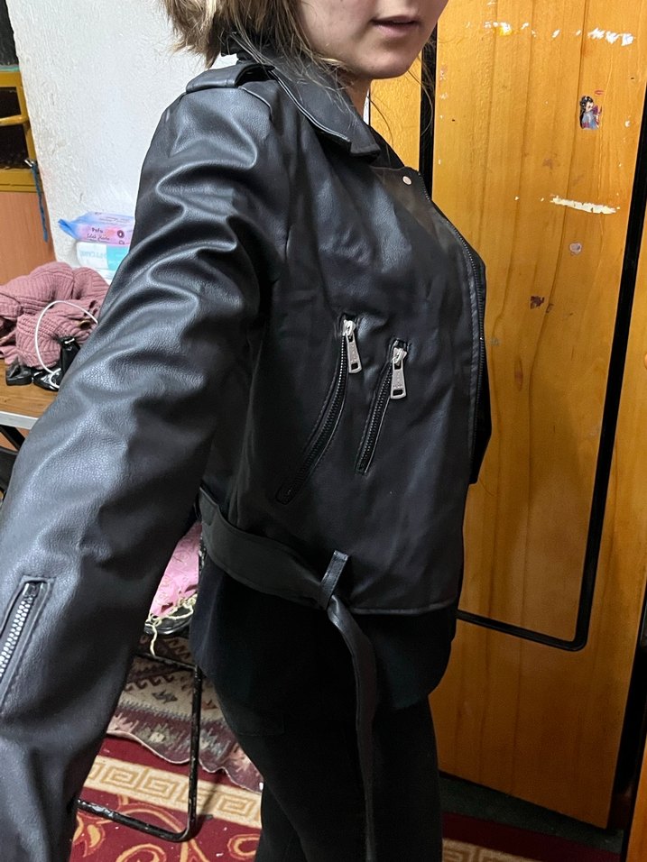 Siyah Deri ceket - Görsel 3
