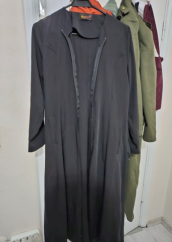 Siyah Drapeli Uzun Kadın Ferace/Tunik/Kap/Pardesü 38Beden - Görsel 2