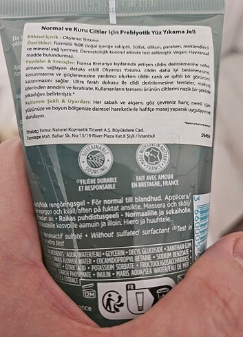 Beden Yves Rocher Yüz Makyaj Yıkama Jeli, Normal ve Kuru Ciltler
