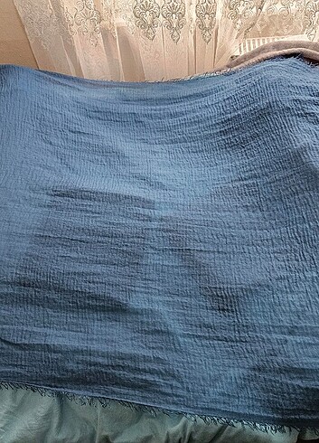 Üçlü Pamuk Şal (Petrol Mavisi, Haki, Siyah) Fresh Scarfs  - Görsel 5