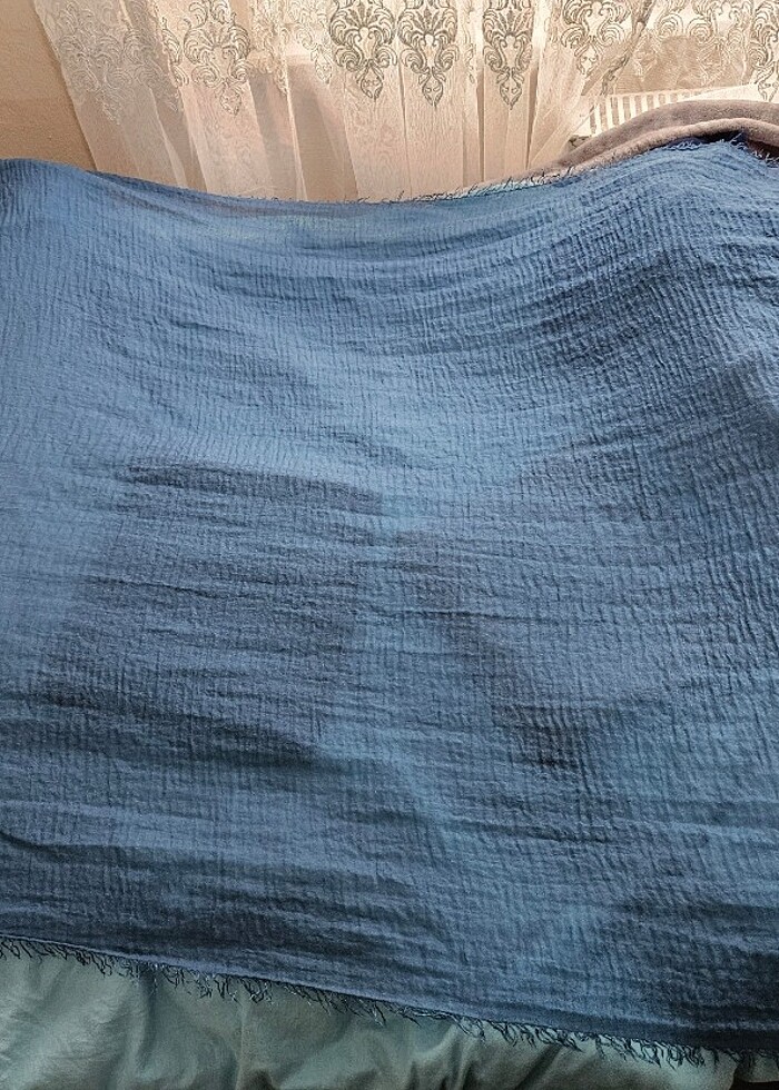 Üçlü Pamuk Şal (Petrol Mavisi, Haki, Siyah) Fresh Scarfs  - Görsel 5