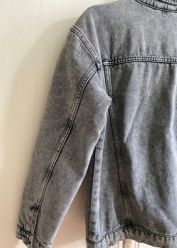 xs Beden gri Renk Gri Düğmeli Kadın Denim Ceket