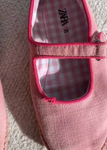 Kız Çocuk Keten Pembe Babet - Görsel 3