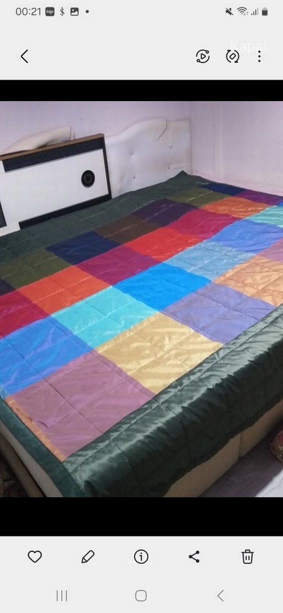 Çok Renkli Kareli Yatak Örtüsü - Görsel 2