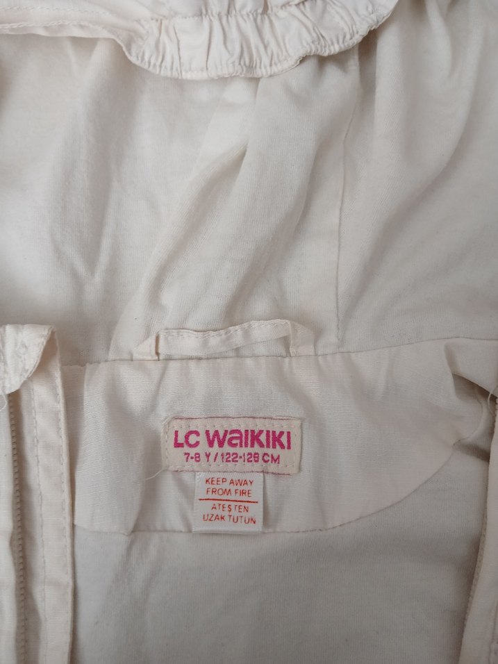 Kız Çocuk Bej Kapüşonlu Kolsuz Yelek - Görsel 3