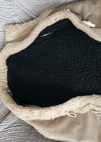 Kız Çocuk Bej Kürklü Bohem Yelek - Görsel 3