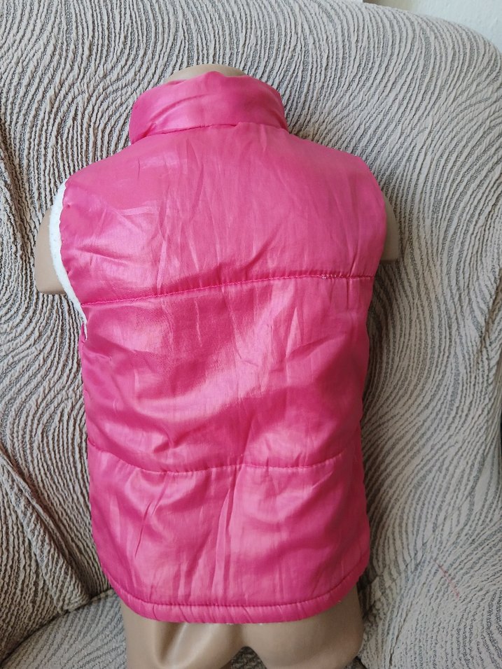 Kız Çocuk Pembe Fermuarlı Yelek - Görsel 2
