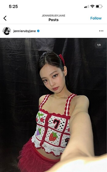 s Beden beyaz Renk blackpink jennie crochet crop top