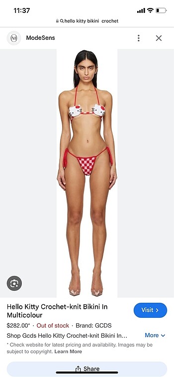 hello kitty bikini crochet orgu
