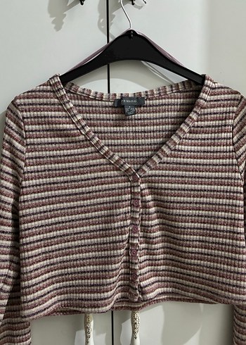 V Yaka çizgili baody hırka - Görsel 3