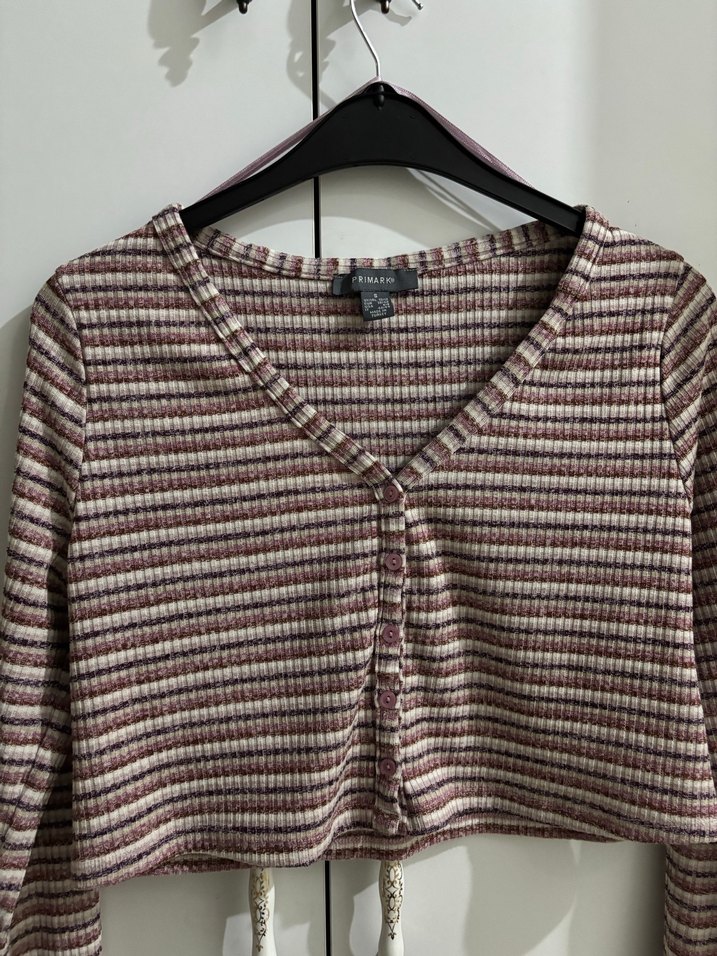 V Yaka çizgili baody hırka - Görsel 3