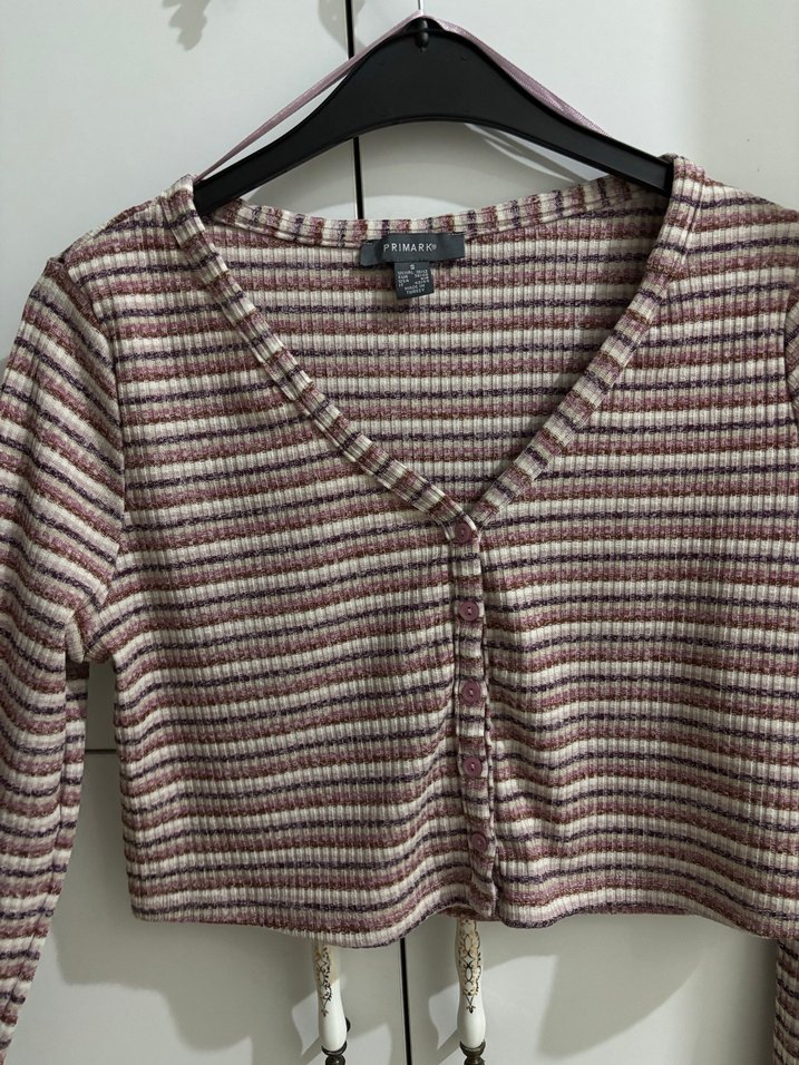 V Yaka çizgili baody hırka - Görsel 4