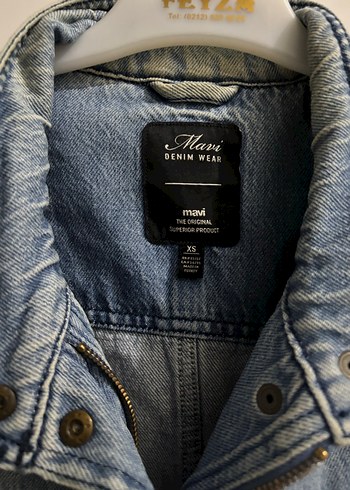 Düğmeli Mavi Kadın Kot Ceket - Görsel 3