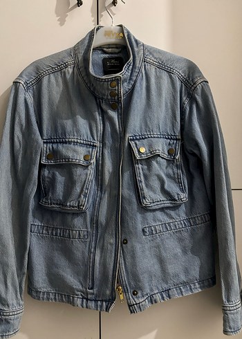 Düğmeli Mavi Kadın Kot Ceket - Görsel 2