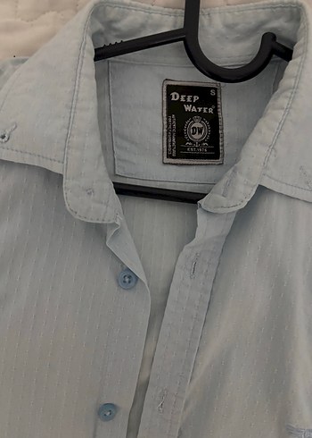 Buz mavi Erkek Keten Uzun Kollu Gömlek - Görsel 3