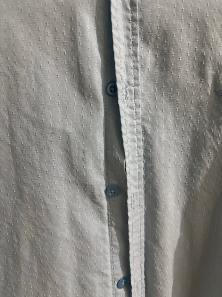 Buz mavi Erkek Keten Uzun Kollu Gömlek - Görsel 2