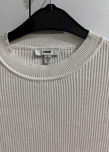 Kadın Beyaz İnce Triko Uzun Kollu Kazak - Görsel 3