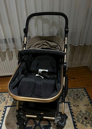 Açık Kahverengi Bebek Arabası ve Oto Koltuğu - Görsel 5
