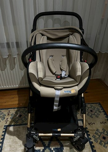 Açık Kahverengi Bebek Arabası ve Oto Koltuğu - Görsel 8