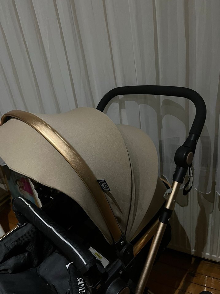 Açık Kahverengi Bebek Arabası ve Oto Koltuğu - Görsel 4