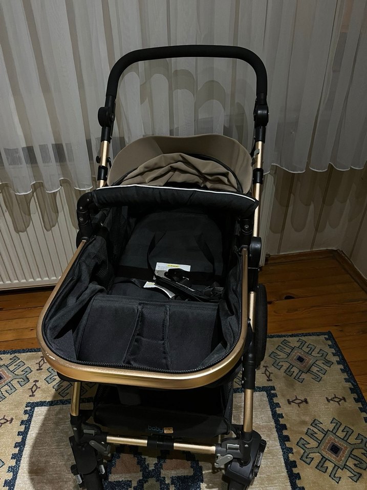 Açık Kahverengi Bebek Arabası ve Oto Koltuğu - Görsel 5