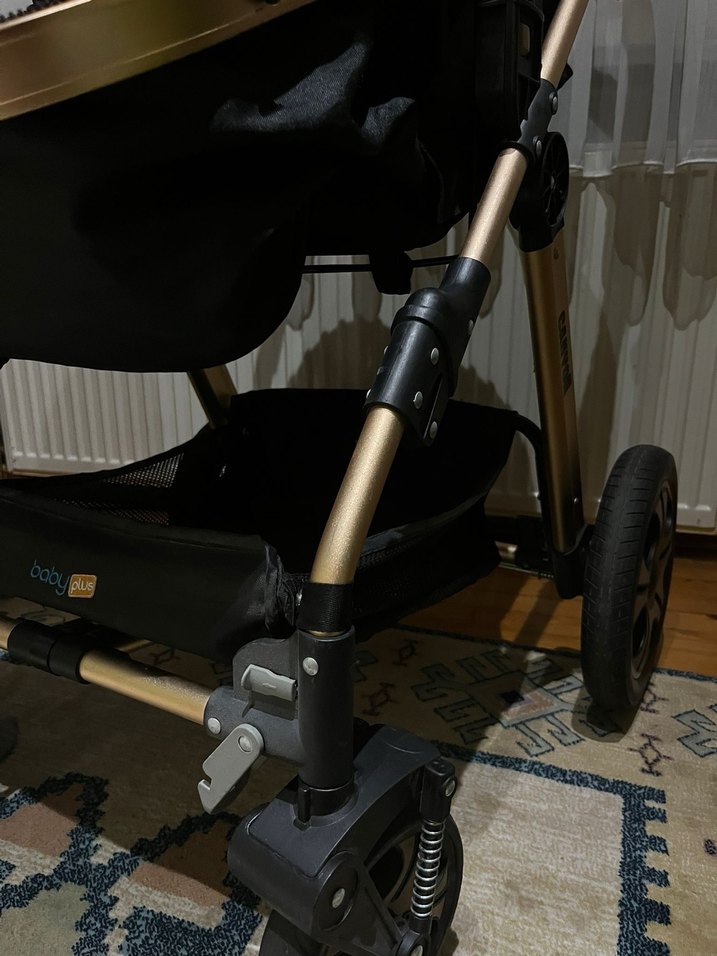 Açık Kahverengi Bebek Arabası ve Oto Koltuğu - Görsel 3