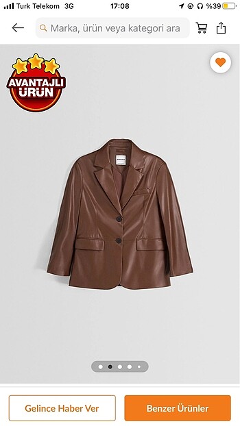 bershka deri blazer