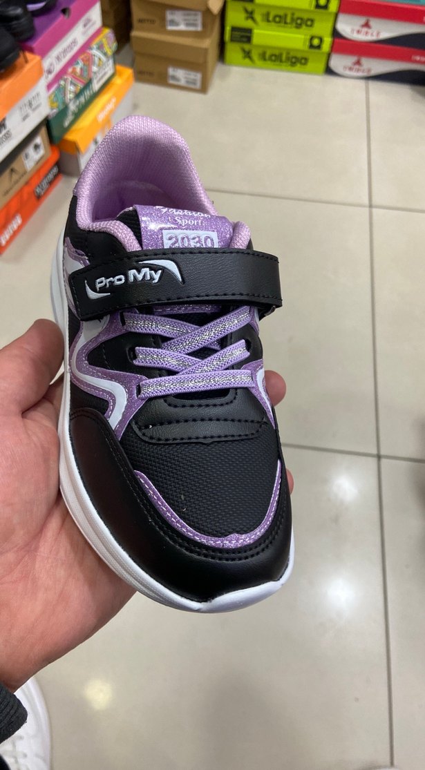 Siyh Mor Renkli Kız Çocuk Spor Ayakkabı ORYAPEDİK SUYA DAYANIKL - Görsel 2