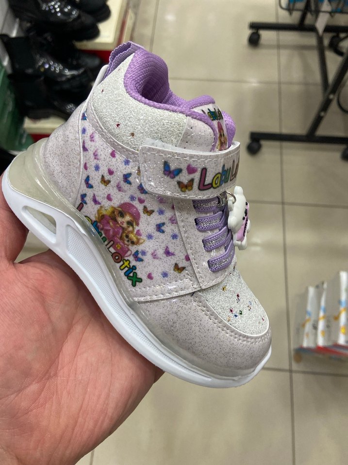 Kız Çocuk Renkli Velcro Spor Ayakkabı IŞIKLI - Görsel 4