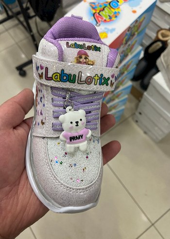 Buz gri Renkli Kelebek Desenli Kız Çocuk Spor Ayakkabı IŞIKLI - Görsel 5