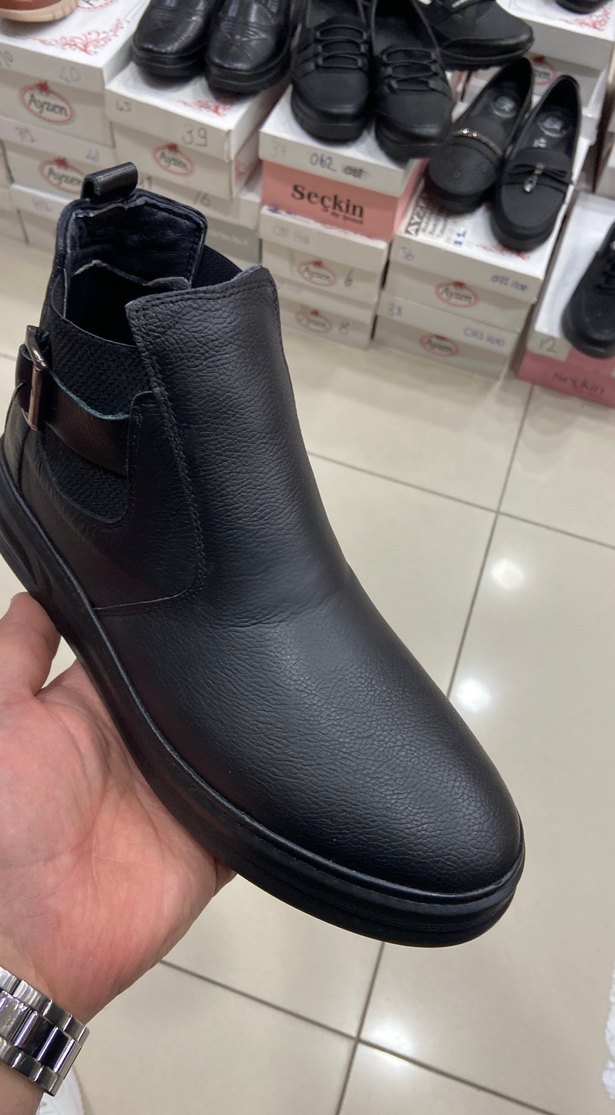 Siyah Tokalı Erkek Günlük Bot HAKİKİ DERİ SÜPER İNDİRİM SON ÜRÜN - Görsel 2