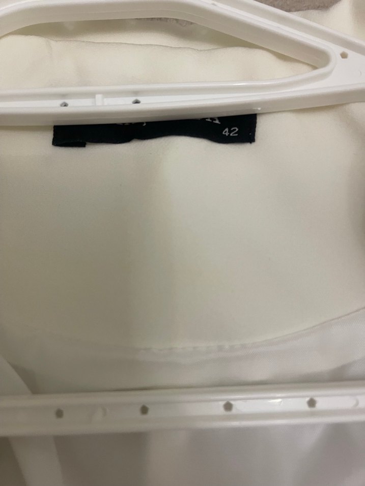 Düğmeli Beyaz Kadın Blazer Ceket - Görsel 4