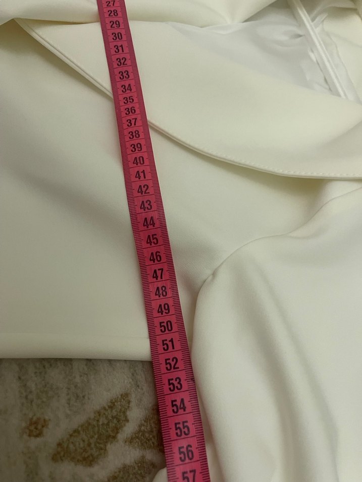 Düğmeli Beyaz Kadın Blazer Ceket - Görsel 3