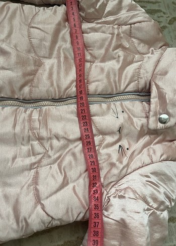 Kız Çocuk Pudra Kürklü Kapüşonlu Mont - Görsel 2