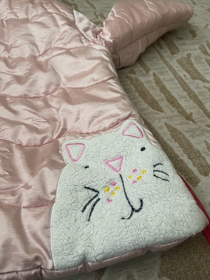 Kız Çocuk Pudra Kürklü Kapüşonlu Mont - Görsel 4