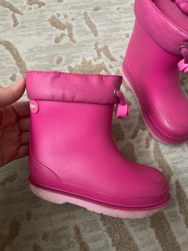Kızlar için Pembe Tokalı Kauçuk Botlar - Görsel 2
