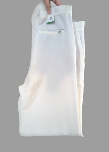 Lacoste Beyaz Keten Erkek Pantolon
