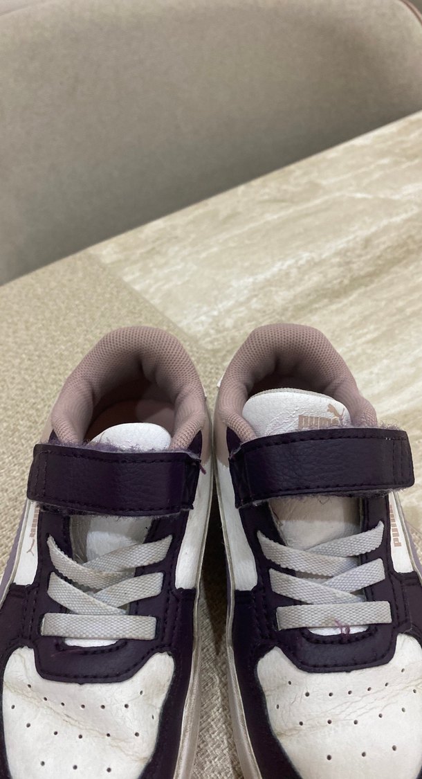 Unisex Çocuk Mor Gri Bağcıklı Cırtlı Spor Ayakkabı - Görsel 4